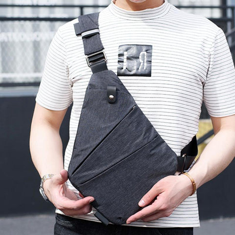 Fashion Canvas Chest Bag Men Simple Single Shoulder Bags For Men Crossbody Bags Anti Theft Male