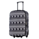 Davidjones Wheel Travel Suitcase Trolley Bag Fixed Women Large Luggage Bag Girl Vintage Rolling