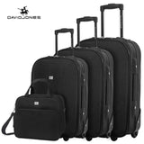 Davidjones Wheel Travel Suitcase Trolley Bag Fixed Women Large Luggage Bag Girl Vintage Rolling