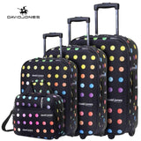 Davidjones Wheel Travel Suitcase Trolley Bag Fixed Women Large Luggage Bag Girl Vintage Rolling