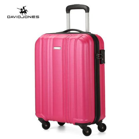 Davidjones Wheel Travel Suitcase Carry On Trolley Bag Spinner Cabin Large Luggage Bag Girl