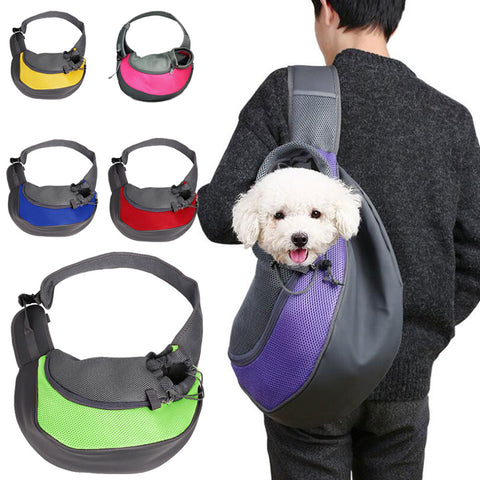Pet Puppy Carrier Outdoor Travel Handbag Pouch Mesh Oxford Single Shoulder Bag Sling Mesh Comfort