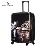 Davidjones Wheel Travel Suitcase Carry On Trolley Bag Spinner Cabin Large Luggage Bag Girl