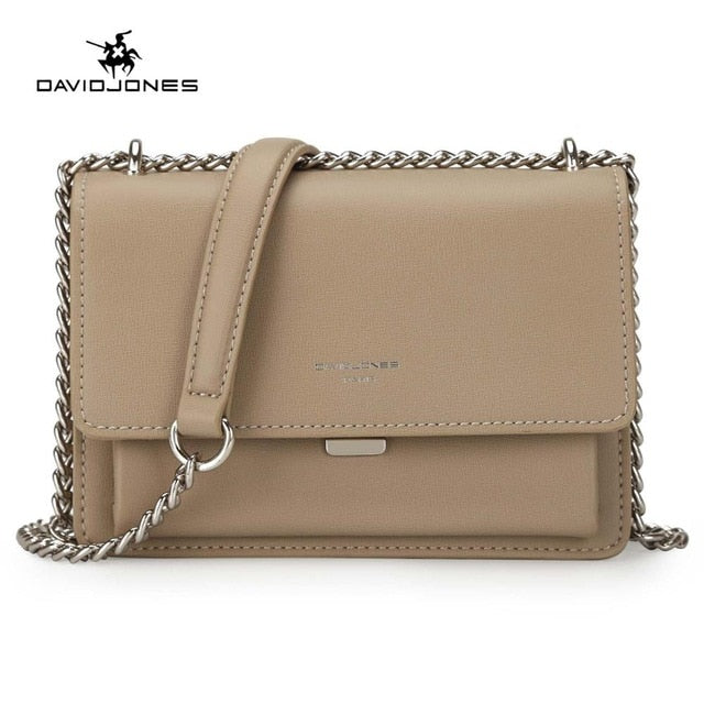 DAVIDJONES Small Crossbody Cellphone Bag,Quilted PU Leather Crossbody  Shoulder Handbags Wallet for Women with Chain Strap