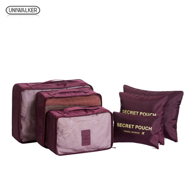 Uniwalker Waterproof Storage Bag 6 Pcs/Set Oxford Cloth Travel Mesh Bag In Luggage Organizer