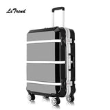 Letrend Retro Black Aluminium Frame Spinner Rolling Luggage Cabin Suitcases Wheels Vintage
