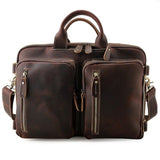 Men'S Briefcase Tote Men Messenger Bag Travel Laptop Bag Men Document Business Crazy Horse