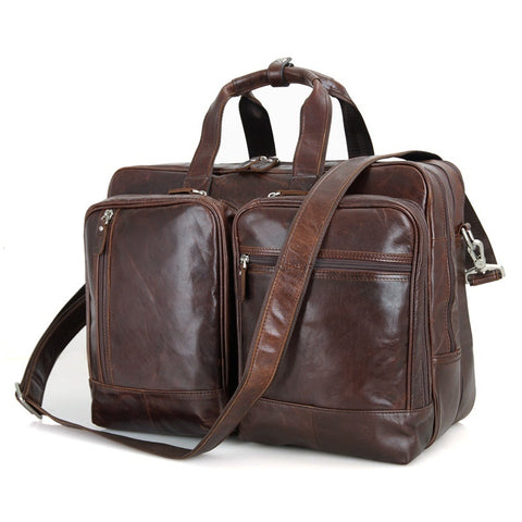 Nesitu Vintage Large Capacity Real Skin Genuine Leather Briefcase Portfolio Men Messenger Bags