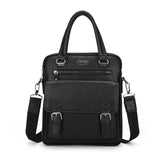 Myosazee 2018 New Men Split Leather Handbag Zipper Men Business Polyester Two Silt Pocket Soft