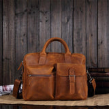 Vintage Sale Crazy Horse Leather Portfolio 15 Inch Laptop Totes High Quality Messenger Shoulder