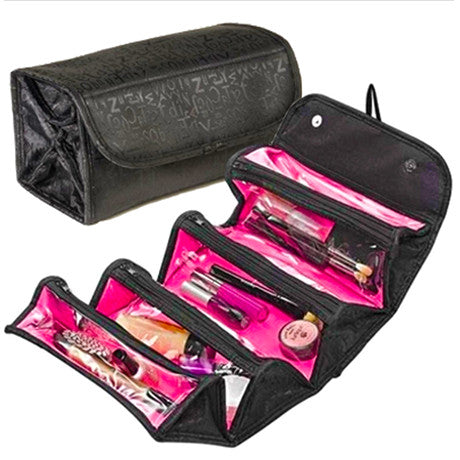 Roll ‘N’ Go Travel Cosmetic Bag - Black Or Red