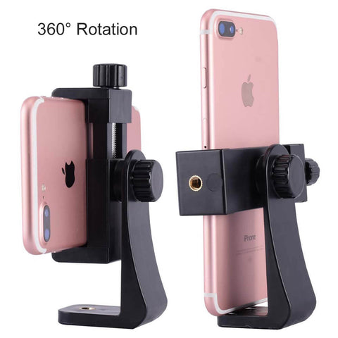 Ightpro Universal Cell Phone Tripod Mount Clamp Clip Adapter Holder Vertical 360 Rotation For