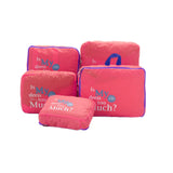 Five Pieces Set Luggage Suitcase Storage Bags Packing Travel Cubes