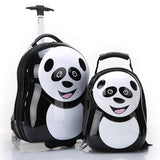 2Pcs/Set Hot Child Animal School Bag Luggage Suitcase Cartoon 17" Kids Travel Trolley Case Boarding