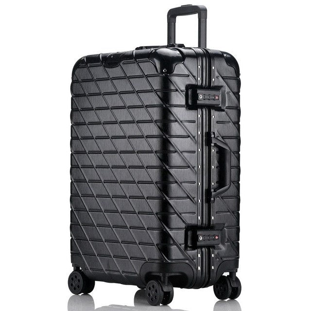 20 "24" 26 "29" Inch Aluminum Frame + Pc + Abs Hardside Luggage, Vintage Rolling Suitcase,
