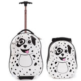 Hot 2Pcs/Set Child Anime School Bag Boy Luggage Animal 17 Inch Cartoon Rolling Suitcase Kids Travel