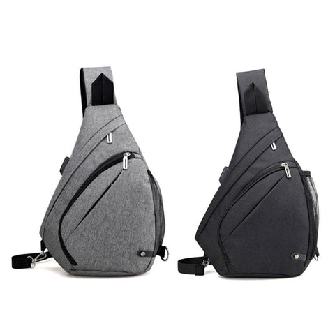 Usb Charge Men Women Messenger Bag Anti-Theft Chest Pack Bag Sling Shoulder Satchel Crossbody