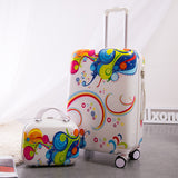 Rolling Luggage Set With Handbag,Women Travel Suitcase Bag With Cosmetic Bag,20"24"Inch Wheel