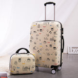 Rolling Luggage Set With Handbag,Women Travel Suitcase Bag With Cosmetic Bag,20"24"Inch Wheel