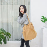 Summer Thin Cotton Canvas Drawstring Eco Shopping Tote Shoulder Bag Big Outer Pocket G01