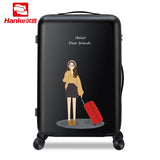 Hanke 24'' Rolling Luggage Bag Travel Suitcase Female Girls Women Cartoon Spinner Hardside