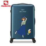 Hanke 24'' Rolling Luggage Bag Travel Suitcase Female Girls Women Cartoon Spinner Hardside