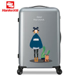 Hanke 24'' Rolling Luggage Bag Travel Suitcase Female Girls Women Cartoon Spinner Hardside