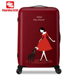 Hanke 24'' Rolling Luggage Bag Travel Suitcase Female Girls Women Cartoon Spinner Hardside