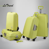 Letrend High Quality Women Suitcases Wheel Rolling Luggage Spinner Password Travel Bag 20 Inch