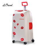 Letrend High Quality Women Suitcases Wheel Rolling Luggage Spinner Password Travel Bag 20 Inch
