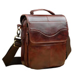 Quality Original Leather Male Casual Shoulder Messenger Bag Cowhide Fashion Cross-Body Bag 8" Pad