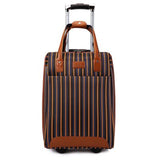 Women Oxford Plain Stripe Travel Luggage And Handbag 2Pcs Set Men 20 Inch Carry-On Boarding