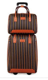 Women Oxford Plain Stripe Travel Luggage And Handbag 2Pcs Set Men 20 Inch Carry-On Boarding