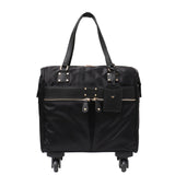 Monfere Carry-Ons Travel Bag Unisex Spinner Wheels Microfiber Vegan Leather Luggage Overnight