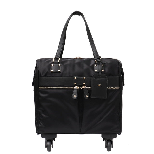 Monfere Carry-Ons Travel Bag Unisex Spinner Wheels Microfiber Vegan Leather Luggage Overnight