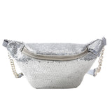 Women Fashion Sequins Leather Messenger Bag Shoulder Bag Chest Bag