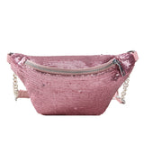 Women Fashion Sequins Leather Messenger Bag Shoulder Bag Chest Bag