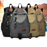 Casual Men Canvas Backpack School Travel Student School Laptop Bag