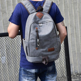 Casual Men Canvas Backpack School Travel Student School Laptop Bag
