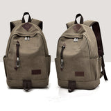 Casual Men Canvas Backpack School Travel Student School Laptop Bag