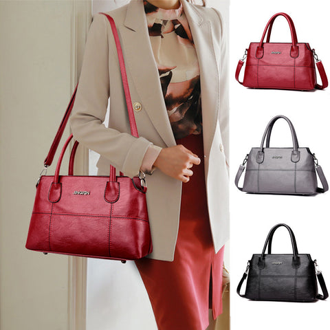 Fashion Women Leather Splice Handbag Shoulder Bag Crossbody Bag Tote Bag