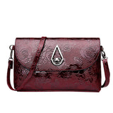 Fashion Women Flower Pattern Leather Crossbody Bag Messenger Bag Shoulder Bag