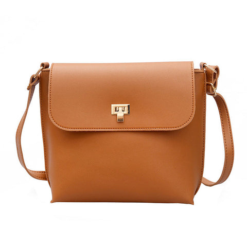 Fashion Women Pure Color Leather Crossbody Bags Messenger Shoulder Bag