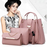 3Pcs Fashion Leather Tassel Shoulder Bag Crossbody Bag Handbag For Women Girls