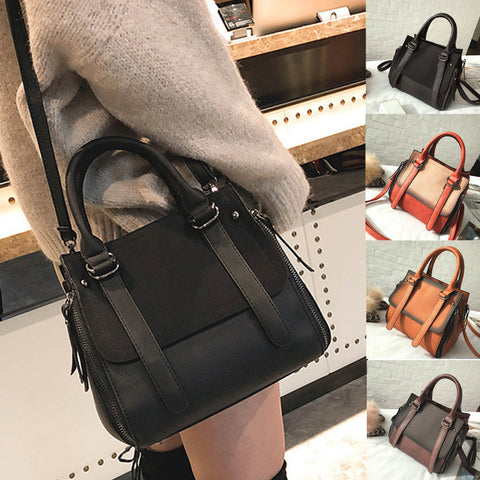 Retro Women'S Frosted Leather Shoulder Bags With Corssbody Bag&Handbag