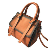 Retro Women'S Frosted Leather Shoulder Bags With Corssbody Bag&Handbag
