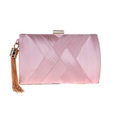Women'S Evening Clutch Bag Stain Fabric Bridal Purse For Wedding Prom Night Out Party