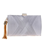 Women'S Evening Clutch Bag Stain Fabric Bridal Purse For Wedding Prom Night Out Party