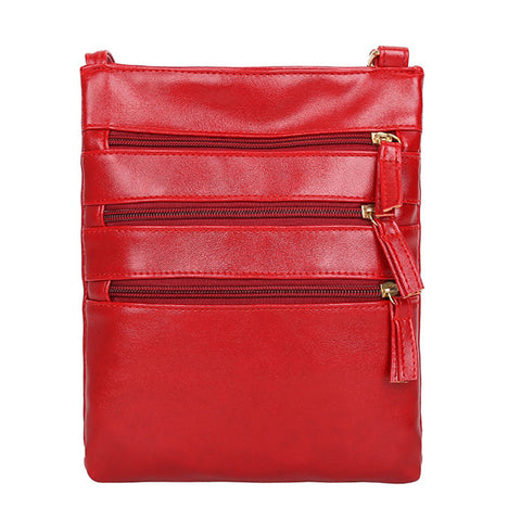 Fashion Women Pure Color Leather Crossbody Bags Messenger Shoulder Bag