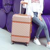 Letrend Women Vintage Rolling Luggage Spinner Suitcases Wheel Trolley Travel Bag Student Carry On